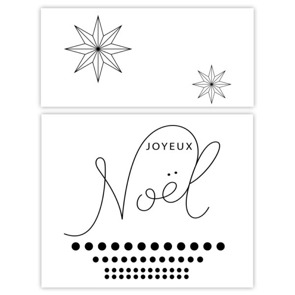 Sticker vitrine Joyeux Noël étoiles et neige – Image 4