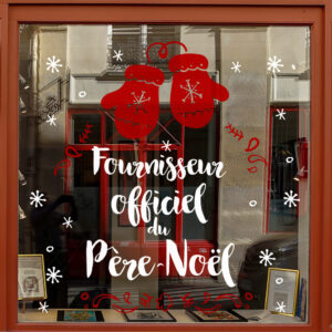 Sticker vitrine Fournisseur du Père Noël - vitrophanie Noël, fêtes de fin d'année