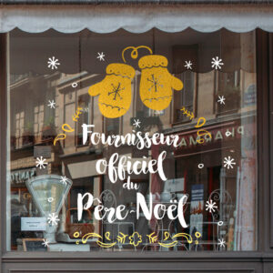 Sticker vitrine Fournisseur du Père Noël - vitrophanie Noël, fêtes de fin d'année