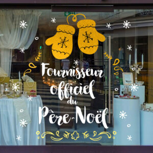 Sticker vitrine Fournisseur du Père Noël - vitrophanie Noël, fêtes de fin d'année