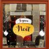 Sticker vitrine boule Joyeux Noël - vitrophanie Noël, fêtes de fin d'année