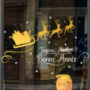 Sticker vitrine Joyeux Noël Traineau - vitrophanie fêtes de fin d'année.