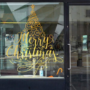 Sticker vitrine Merry Christmas- vitrophanie Noël, fêtes de fin d'année