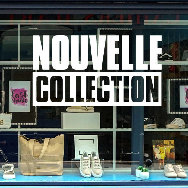Sticker vitrine Nouvelle collection sobre - vitrophanie Nouvelle collection