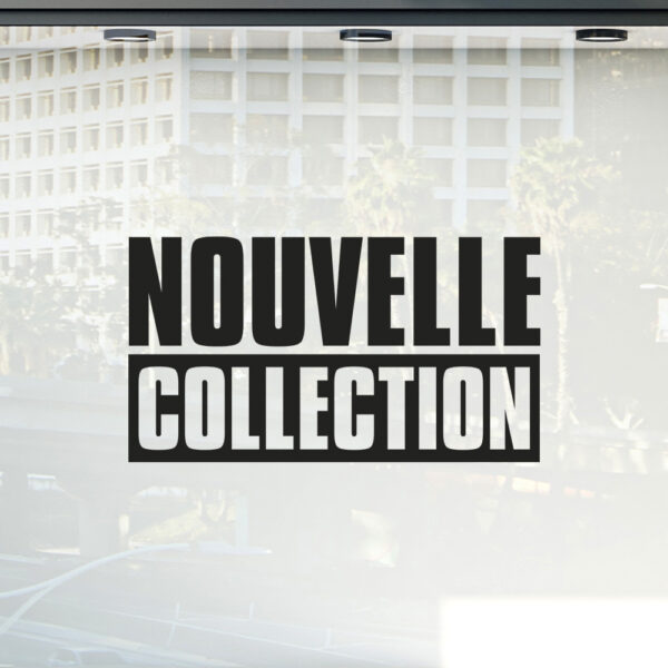 Sticker vitrine Nouvelle collection sobre - vitrophanie Nouvelle collection